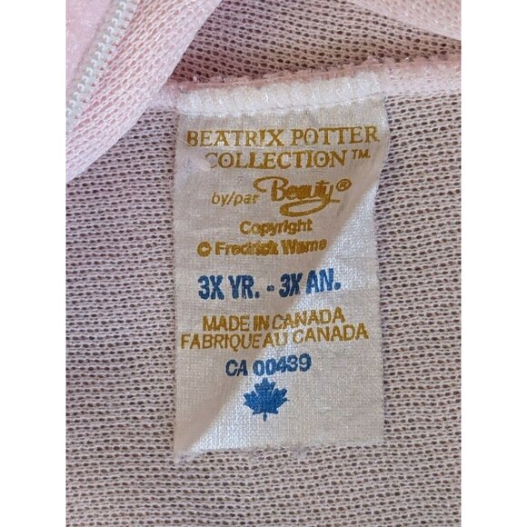 Beatrix Potter Peter Rabbit Sleeper Footed Pajamas Toddler 1980s Vintage 3X - Picture 7 of 7